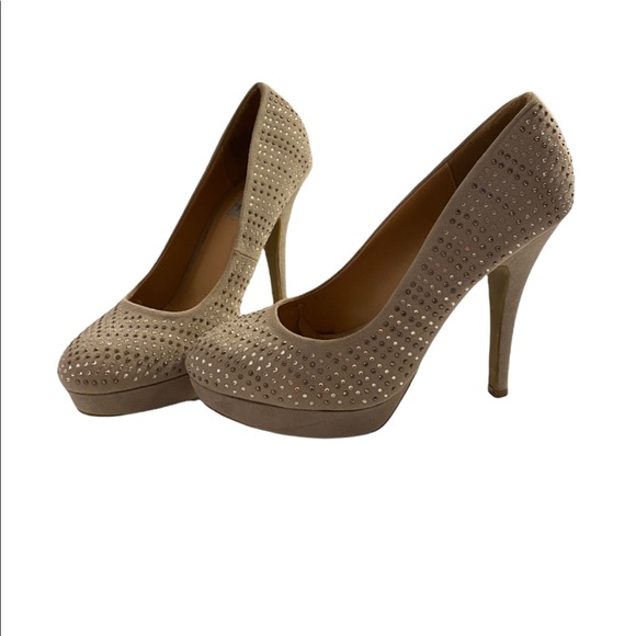 Olsenboye Tinsel Heels Size 10 Color Taupe - Picture 1 of 7